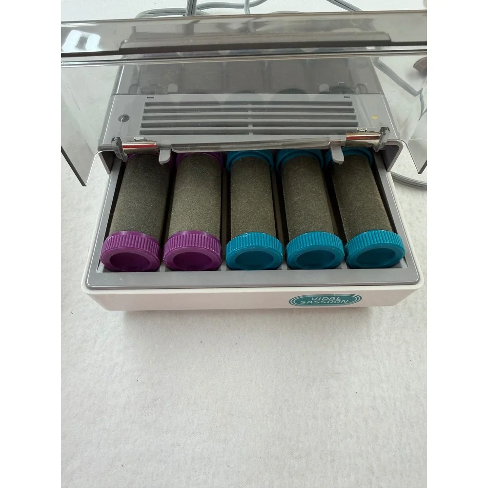 Vidal Sassoon VS 371 Hairsetter Dual Voltage Travel Hot Rollers 10 Flocked Pins